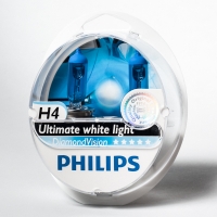 Лампа автомобильная H4 12V 60/55W (P43t) Diamond Vision (к-т.2шт.) PHILIPS