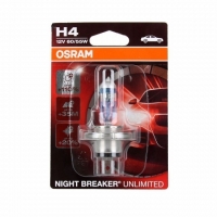 Лампа автомобильная H4 12V 60/55W (P43t) Night Breaker +220% (к-т.2шт) OSRAM